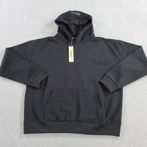 Fear of God Essentials Hoodie Adult Small Black Stretch Fleece Sweatshirt NWT